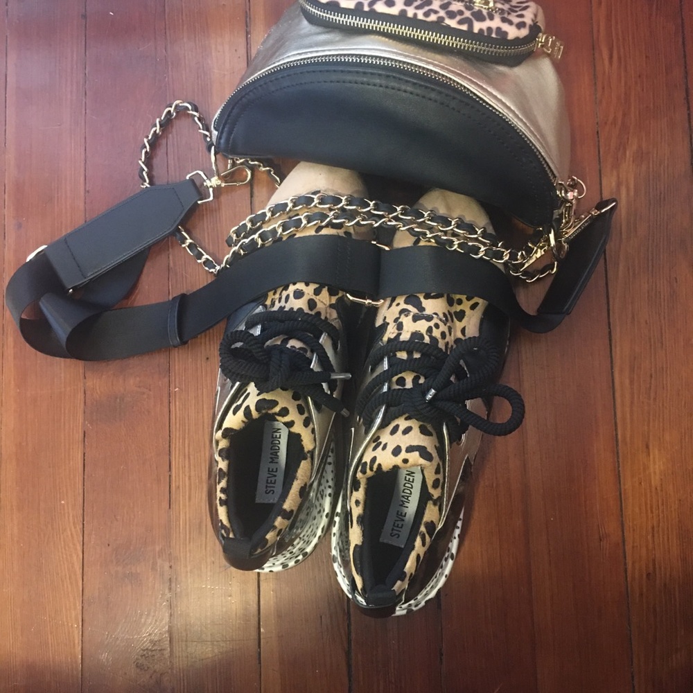 Steve Madden sneakers w/ matching fanny pack